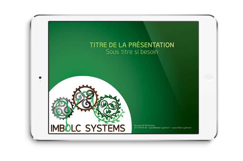 Logo Imbolc Systems, engrenage qui se transforme en vegetation