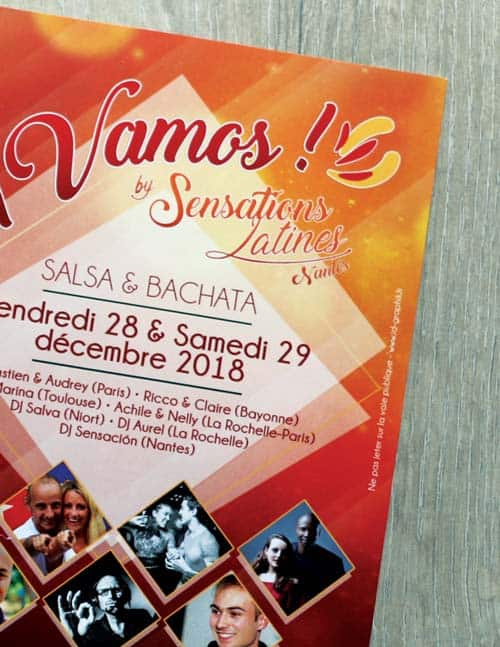 Flyer et images présentation soirée Salsa et Bachata