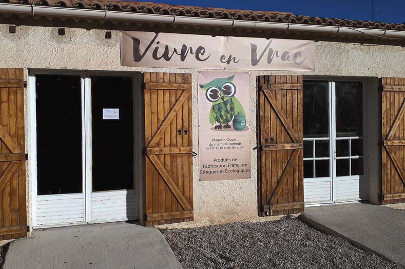 Vivre en vrac - Logo et identite visuelle magasin vrac avec un hiboux portant un bocal